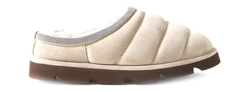 Bead-embellished shearling-lined quilted suede slippers - Brunello Cucinelli